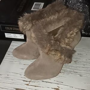 Colin Stuart Fur lines Heeled Ankle Booties